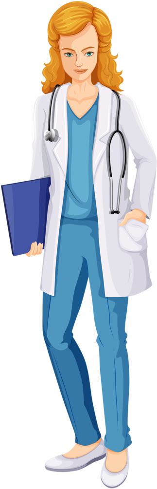 Médico, Hospital, Doentes E Etc - Doctor Woman Illustration Clipart (365x1024), Png Download