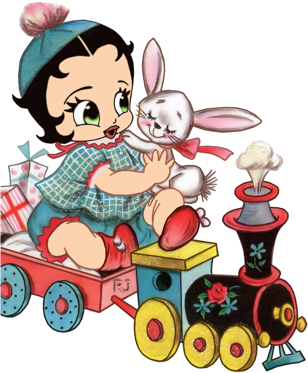 Betty Boop Trein Snoopy, Siyah Boya, Çiftçi, Pinup, - Greeting Card Clipart (672x820), Png Download