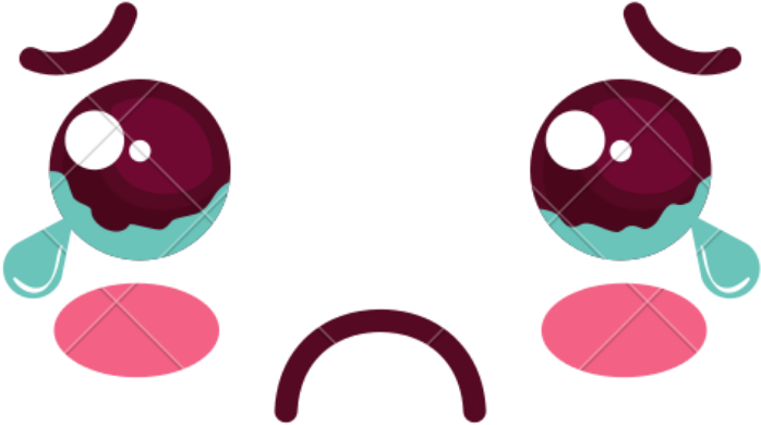 Kawaii Sad Face Png Clipart (1024x1024), Png Download