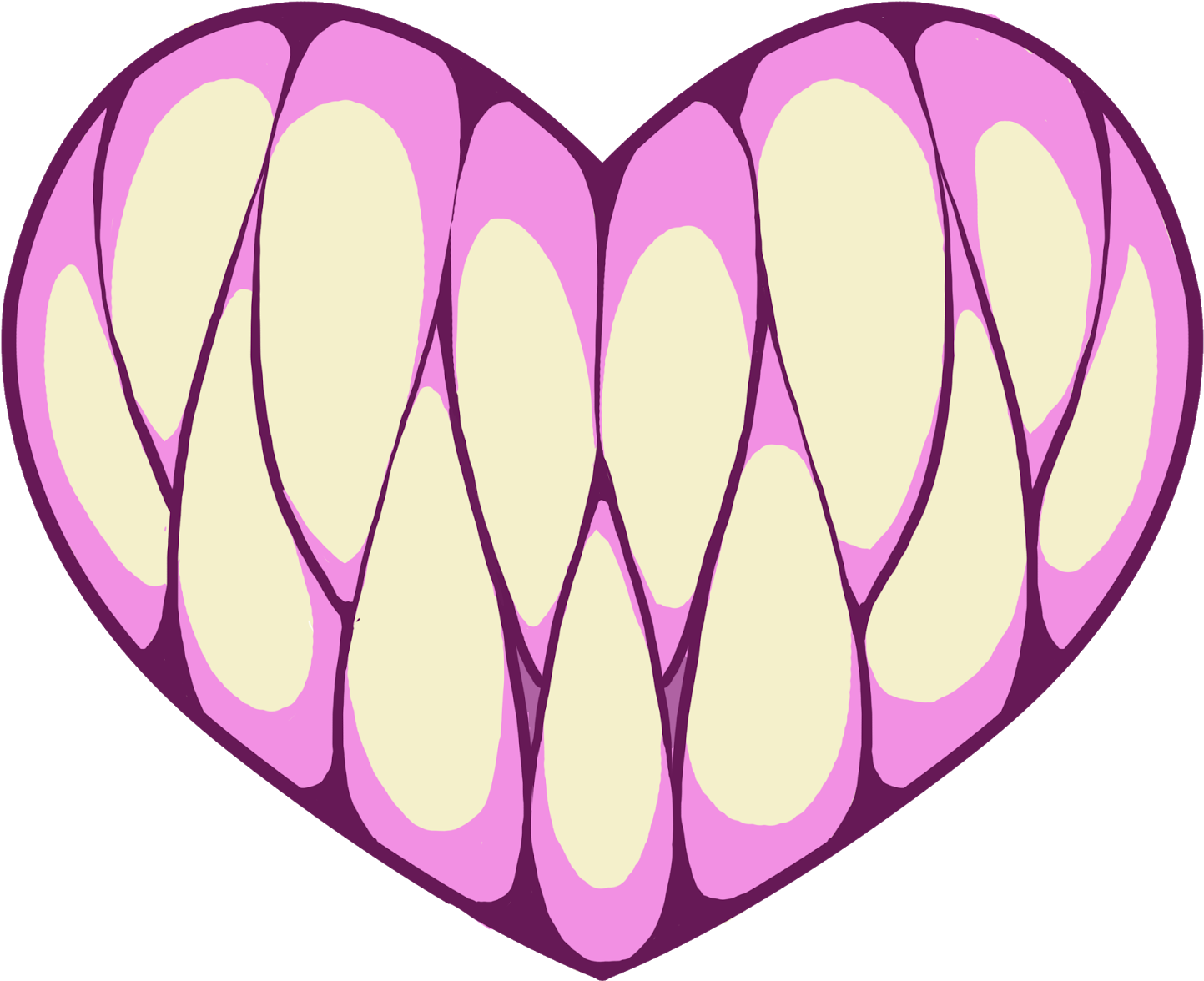 Pastelgoth Teeth Heart Kawaii Monster Sticker Freetoedi - Art Clipart (1256x1024), Png Download