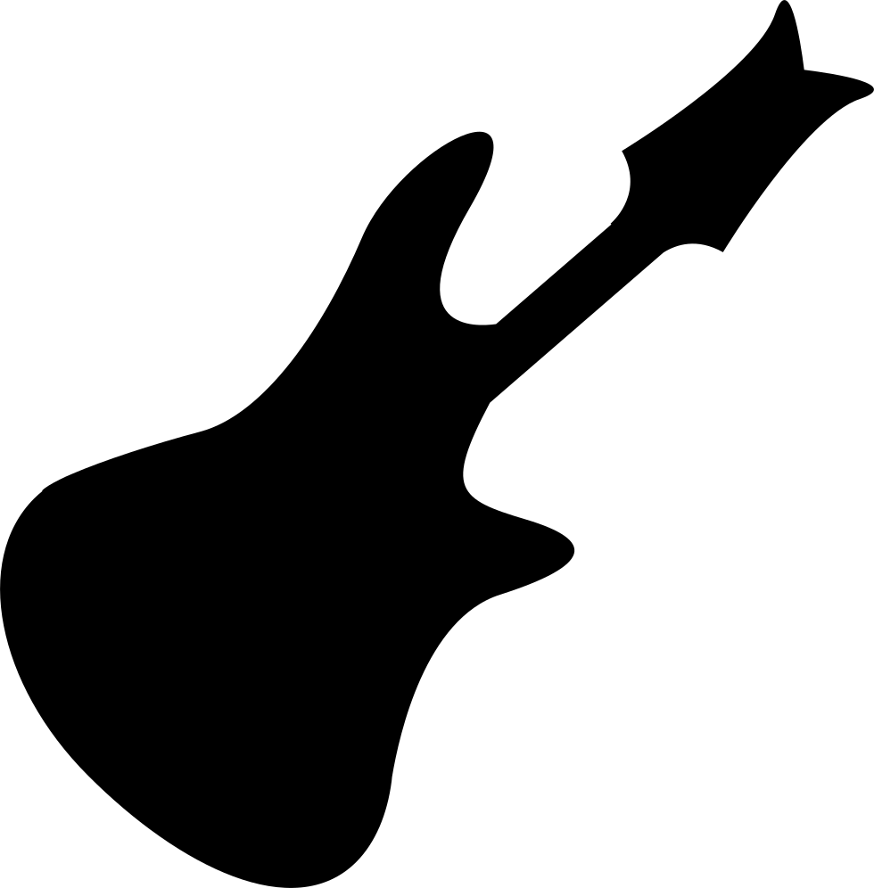 Black And White Library Guitar Png Icon Free - Silhuetas De Instrumentos Musicais Clipart (980x996), Png Download