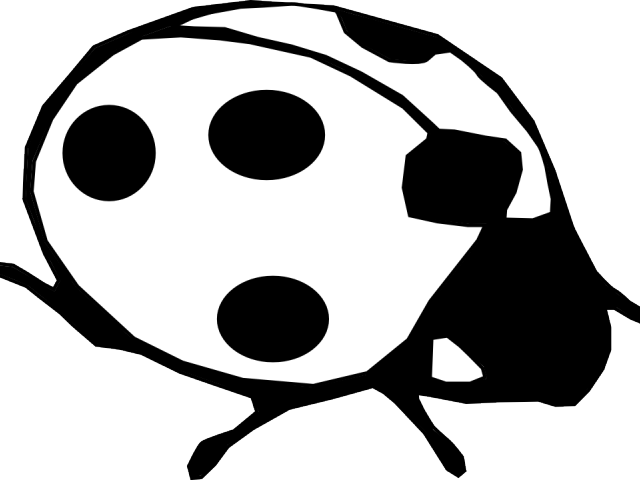 Potted Plants Clipart Black And White - Ladybird Black And White - Png Download (640x480), Png Download