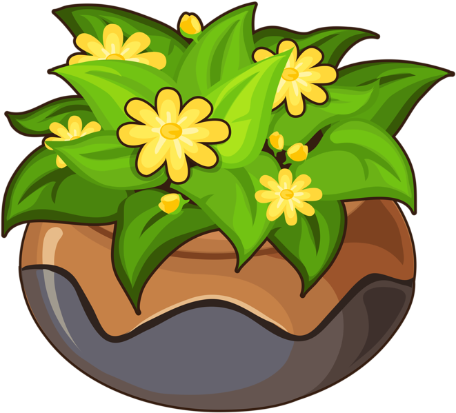 Potted Flowersart Flowerspotted Plantsflower Clipartflower - Vela Y Flores Dibujo - Png Download (800x679), Png Download