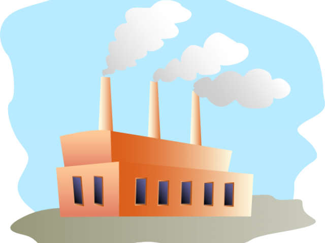 Industrial Clipart Cartoon - Factory Building - Png Download (640x480), Png Download