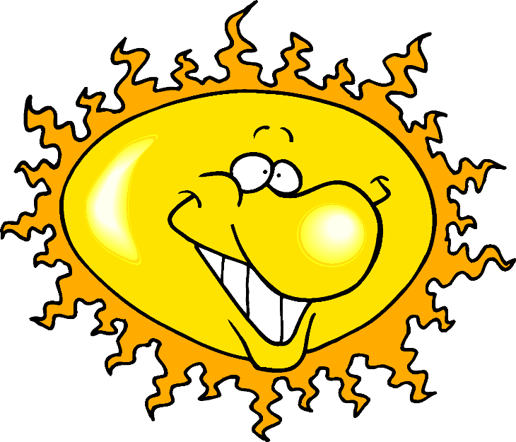 Coffee In A Cup - Funny Cartoon Sun Clipart (730x625), Png Download