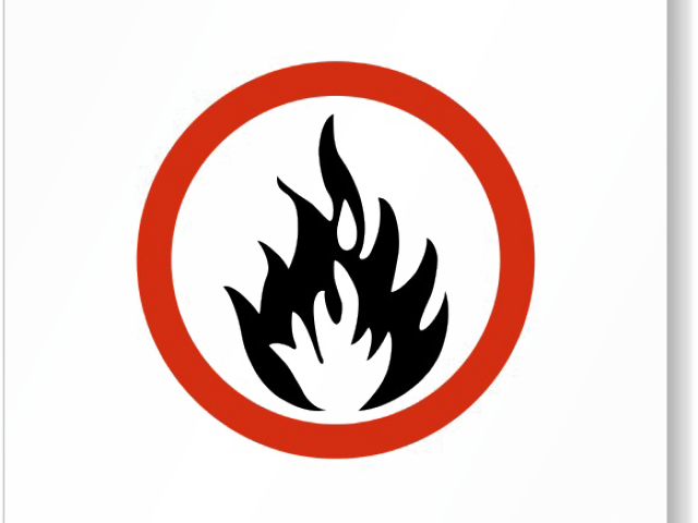 Danger Clipart Transparent - Etiqueta Combustion Espontanea - Png Download (640x480), Png Download