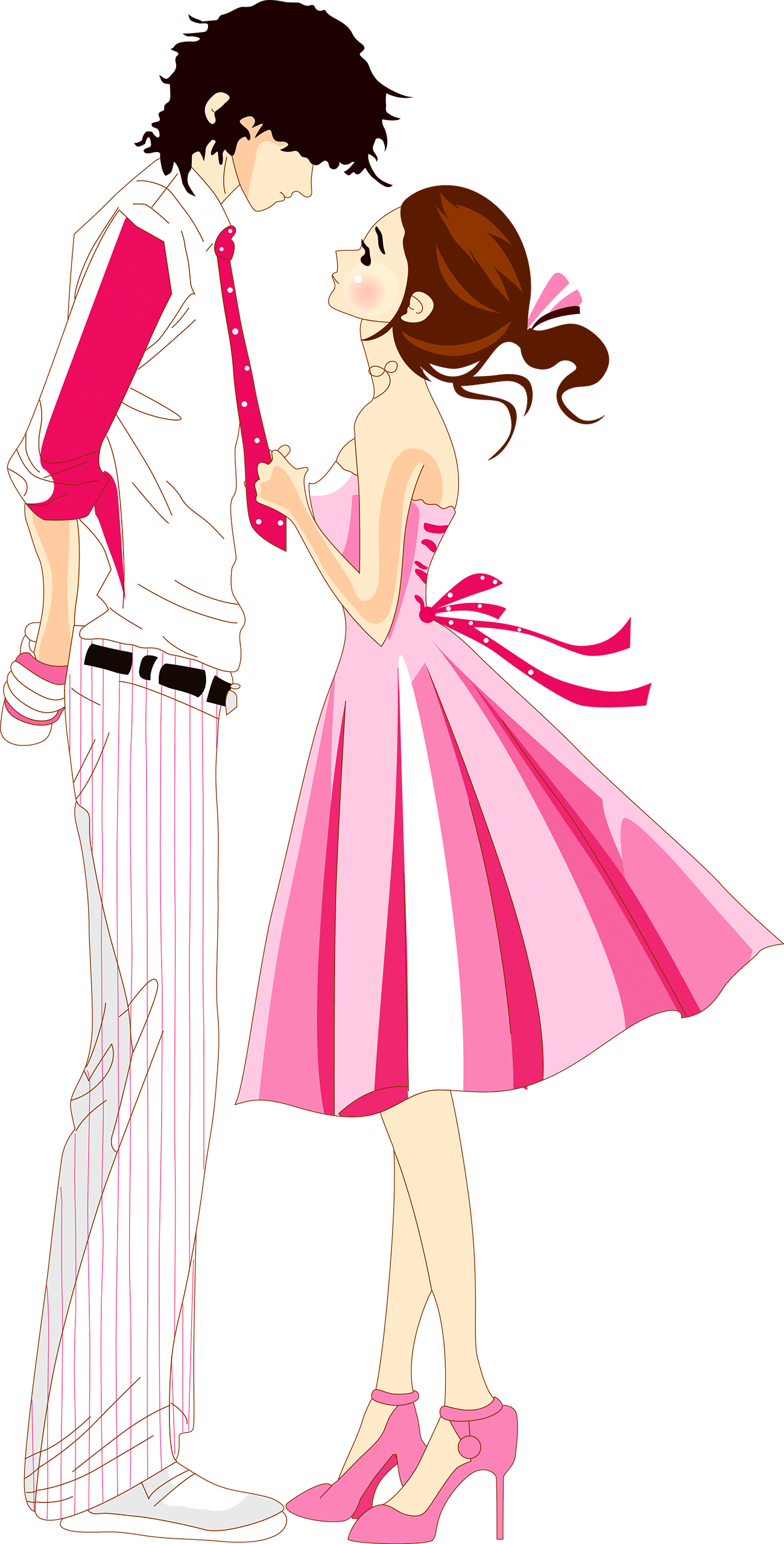 Lover Cartoon Clipart (1300x2558), Png Download
