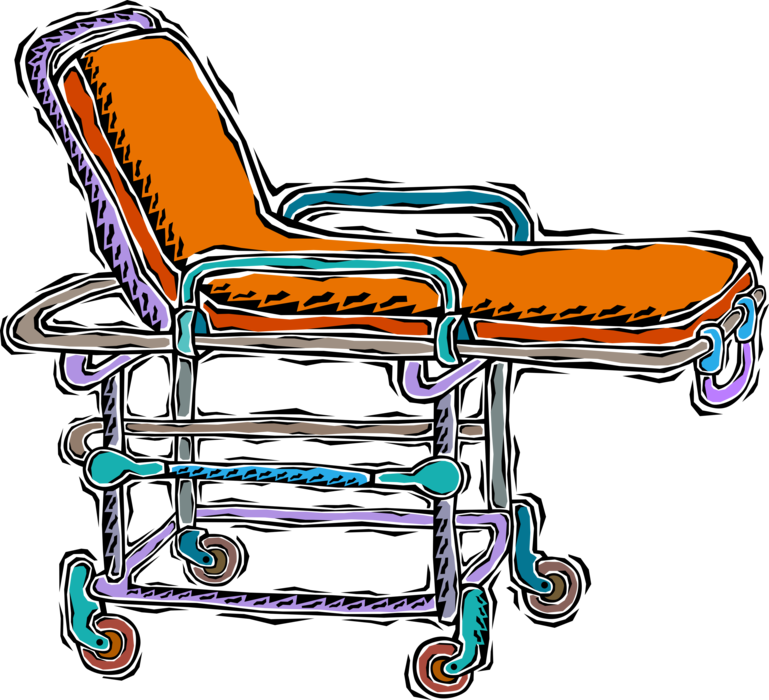 Vector Illustration Of Hospital Stretcher Apparatus - Chair Clipart (769x700), Png Download