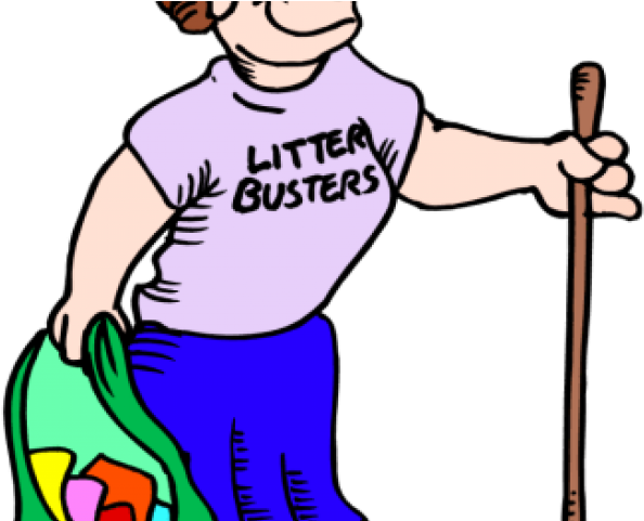 Litter Clipart Litter Picker - Cartoon Picking Up Trash - Png Download (640x480), Png Download