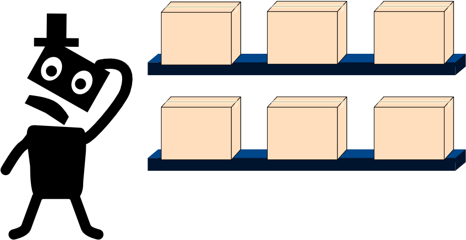 Unhappy Mister Icon With Unlabelled Boxes In His Garage Clipart (1000x571), Png Download