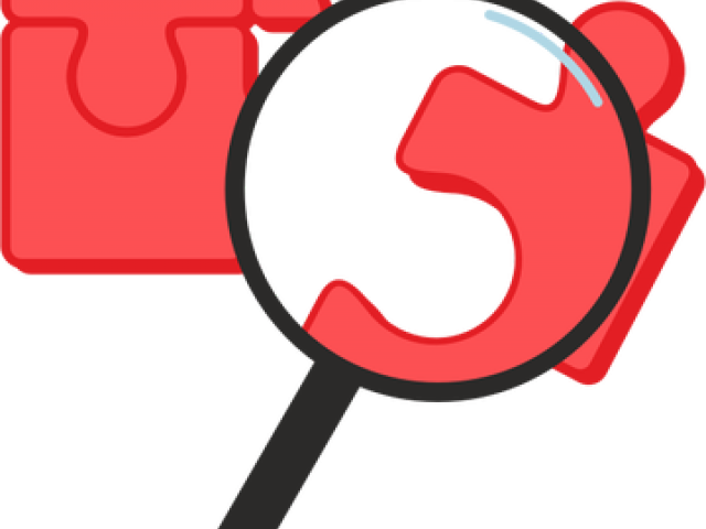 Red Clipart Magnifying Glass - Puzzle Pieces Magnifying Glass - Png Download (640x480), Png Download