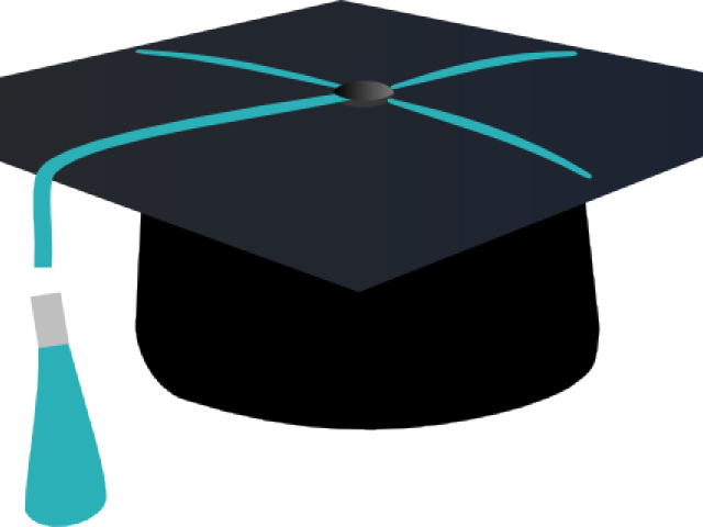 Cap Clipart Graduation - Graduation Cap Blue Ribbon - Png Download (640x480), Png Download