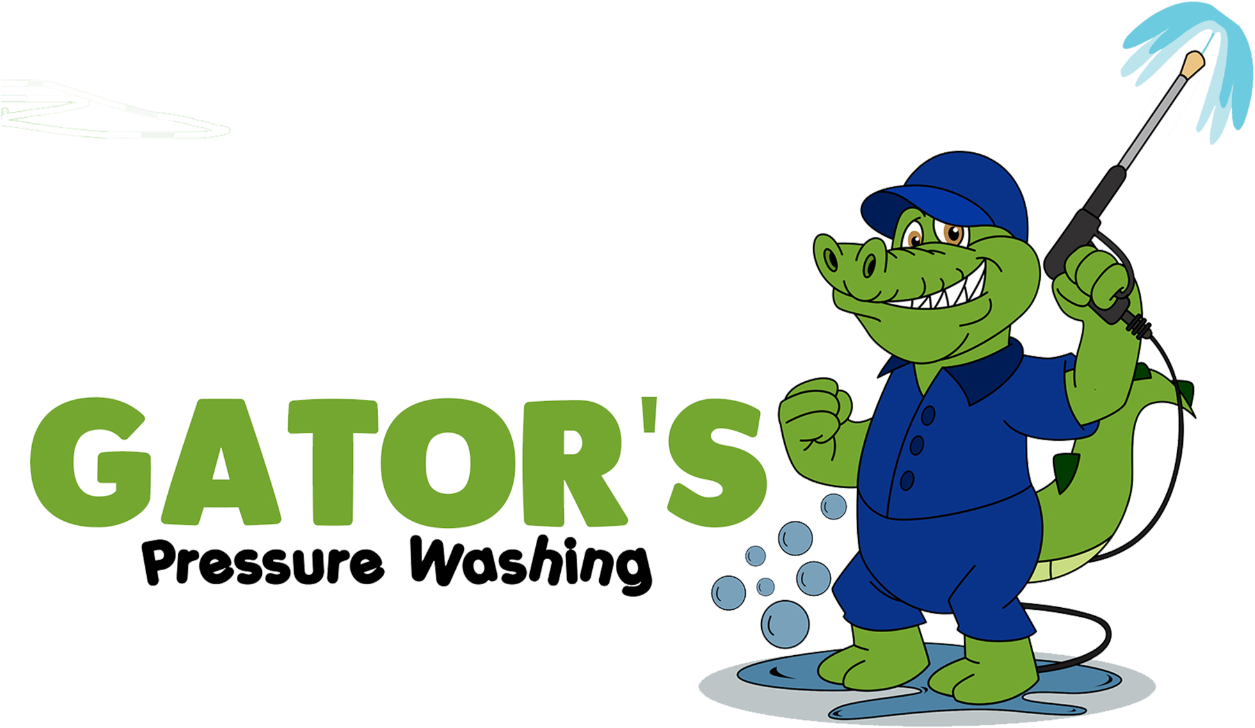 Gator's Pressure Washing - Cartoon Clipart (1283x753), Png Download