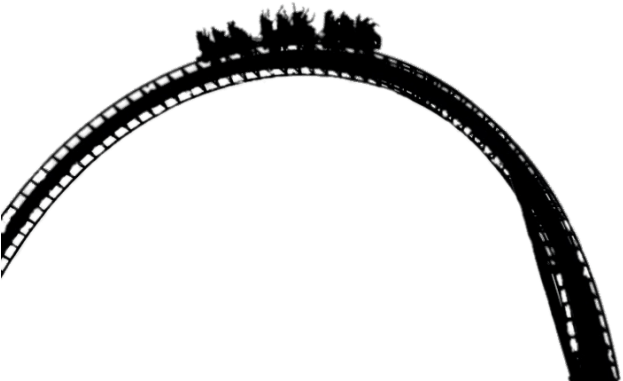 Free Png Rollercoaster Black And White Png Image With - Montaña Rusa Blanco Y Negro Clipart (850x408), Png Download