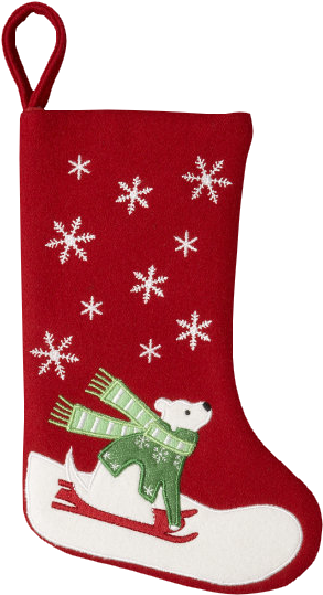 Julesokker015 - Christmas Stocking Clipart (486x640), Png Download