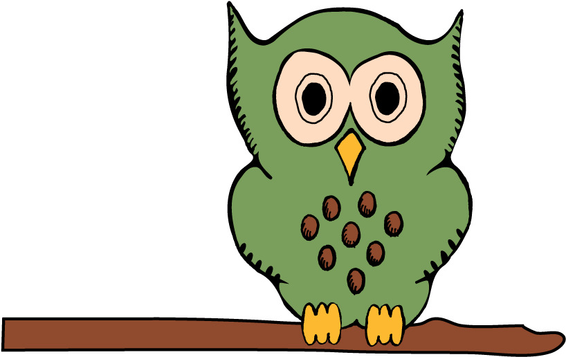Hooty On A Branch-01 - Cartoon Clipart (1650x1275), Png Download