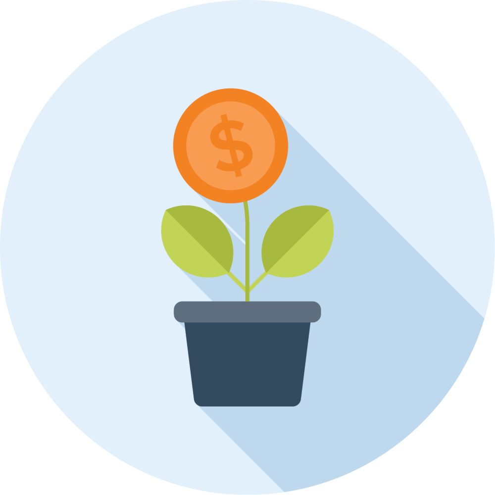 Growth - Vector Icon Investasi Clipart (1000x1000), Png Download