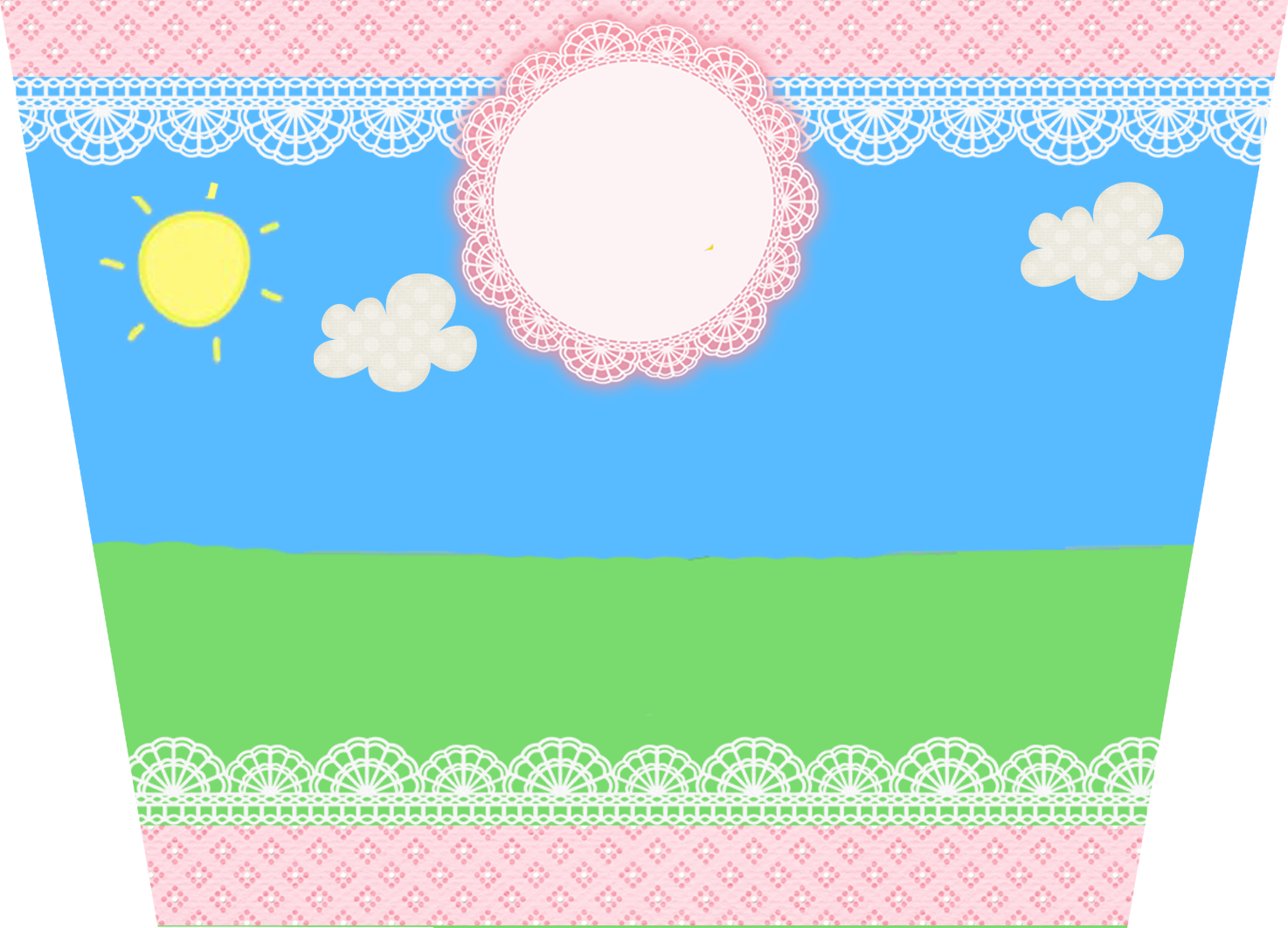 Country Field With Pink Lace Free Printable Labels - Convite Peppa E George Clipart (1474x1062), Png Download