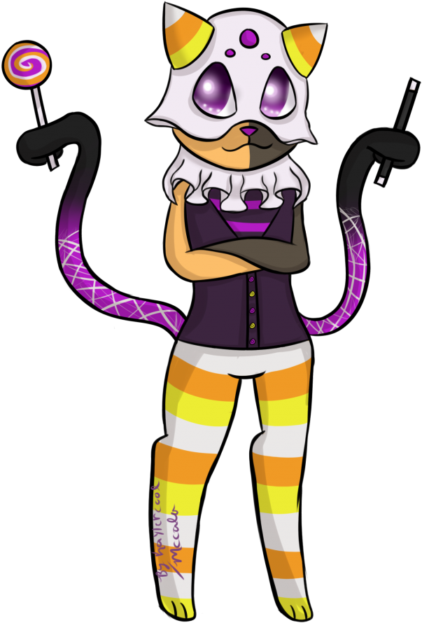 Halloween Cat By Kayler - Cartoon Clipart (897x1200), Png Download