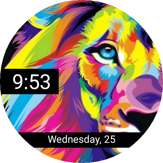 Lion Watch Face Preview Clipart (564x564), Png Download