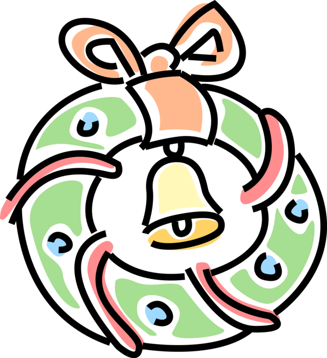 Vector Illustration Of Festive Season Christmas Wreath Clipart (639x700), Png Download
