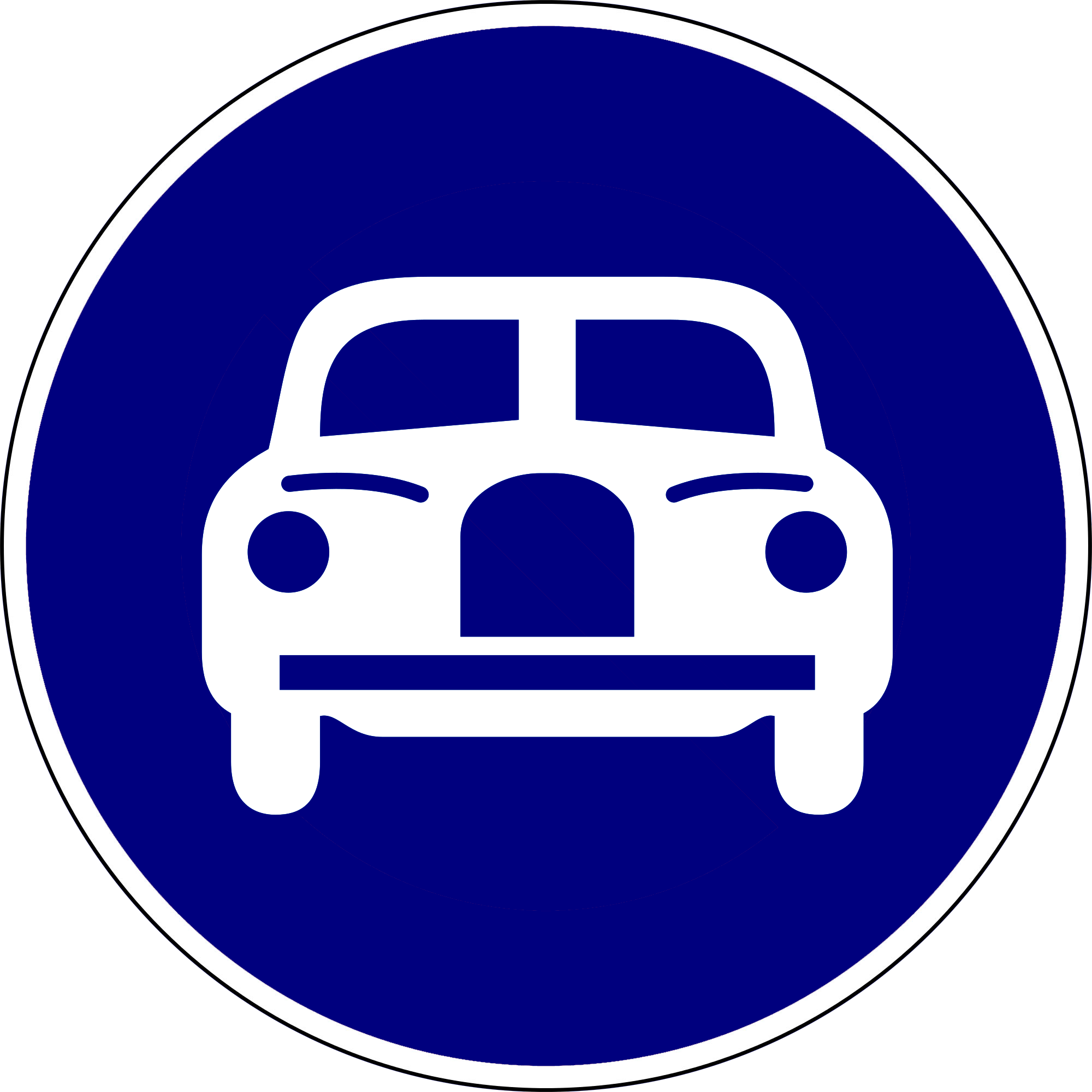 Motor Vehicles On The Motor Way Pw03 R2 11 - 自行車 道 專用 標誌 Clipart (2000x2000), Png Download