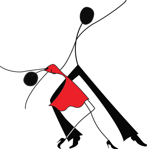 Strategies Is A Ballroom Dance - Dancing Drawing Stick Figures Clipart (574x579), Png Download