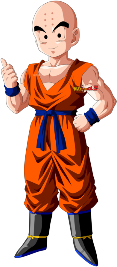 Krillin By Alexiscabo1 - Cartoon Clipart (391x890), Png Download