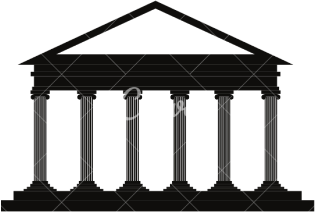 Greece Clipart Greek Building - Courthouse Silhouette - Png Download (640x480), Png Download