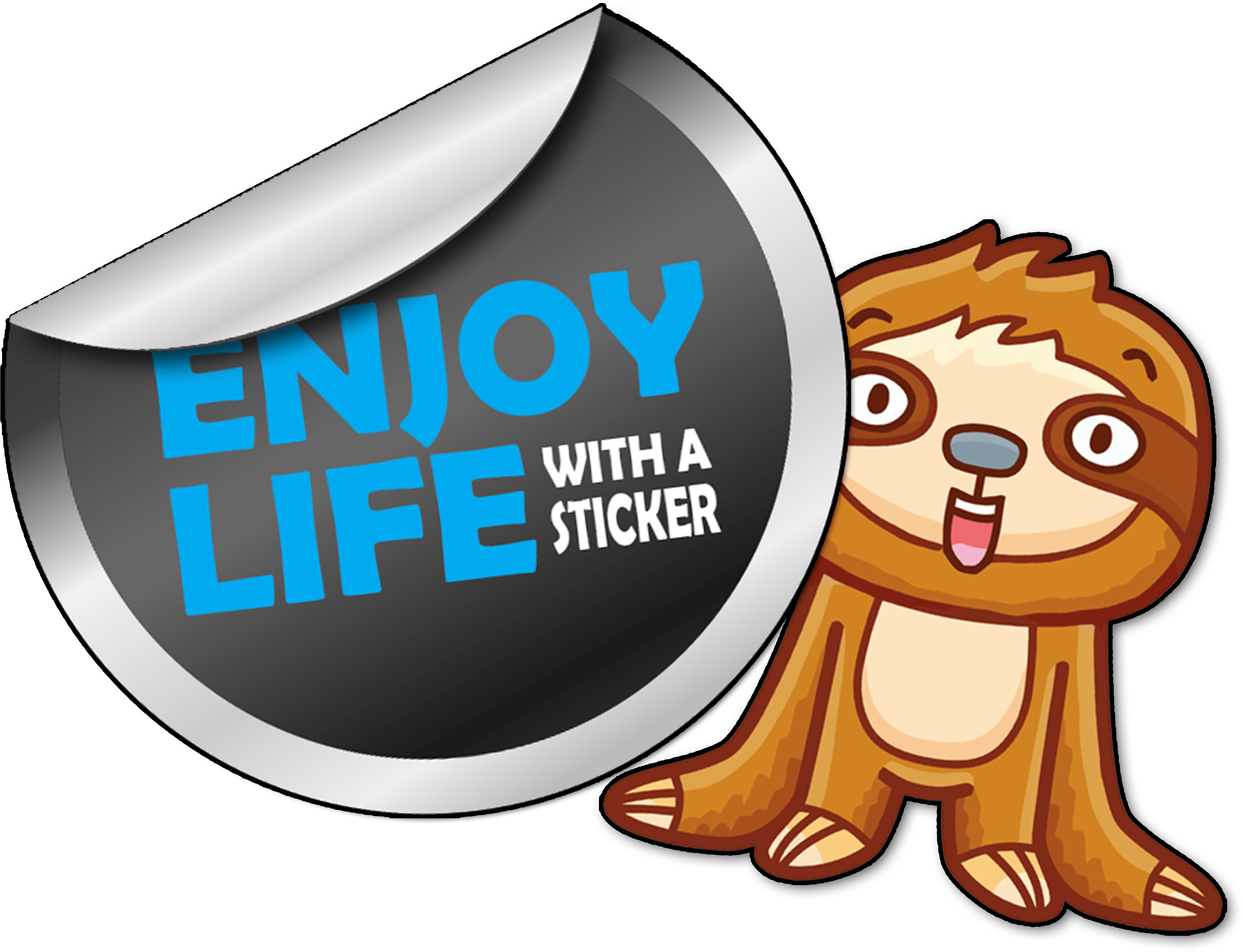 Stickers Are Like Sloths - Cartoon Clipart (4144x3174), Png Download