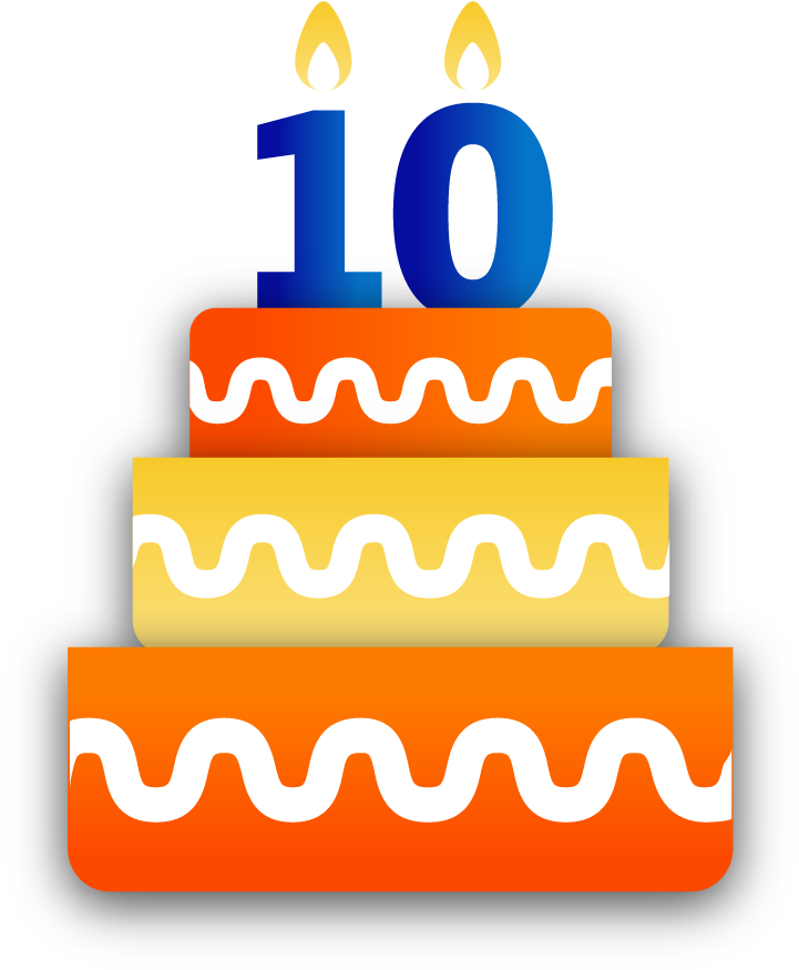 Bbm Anniversary Sticker Birthday Cake - 10 Birthday Transparent Clipart (721x875), Png Download