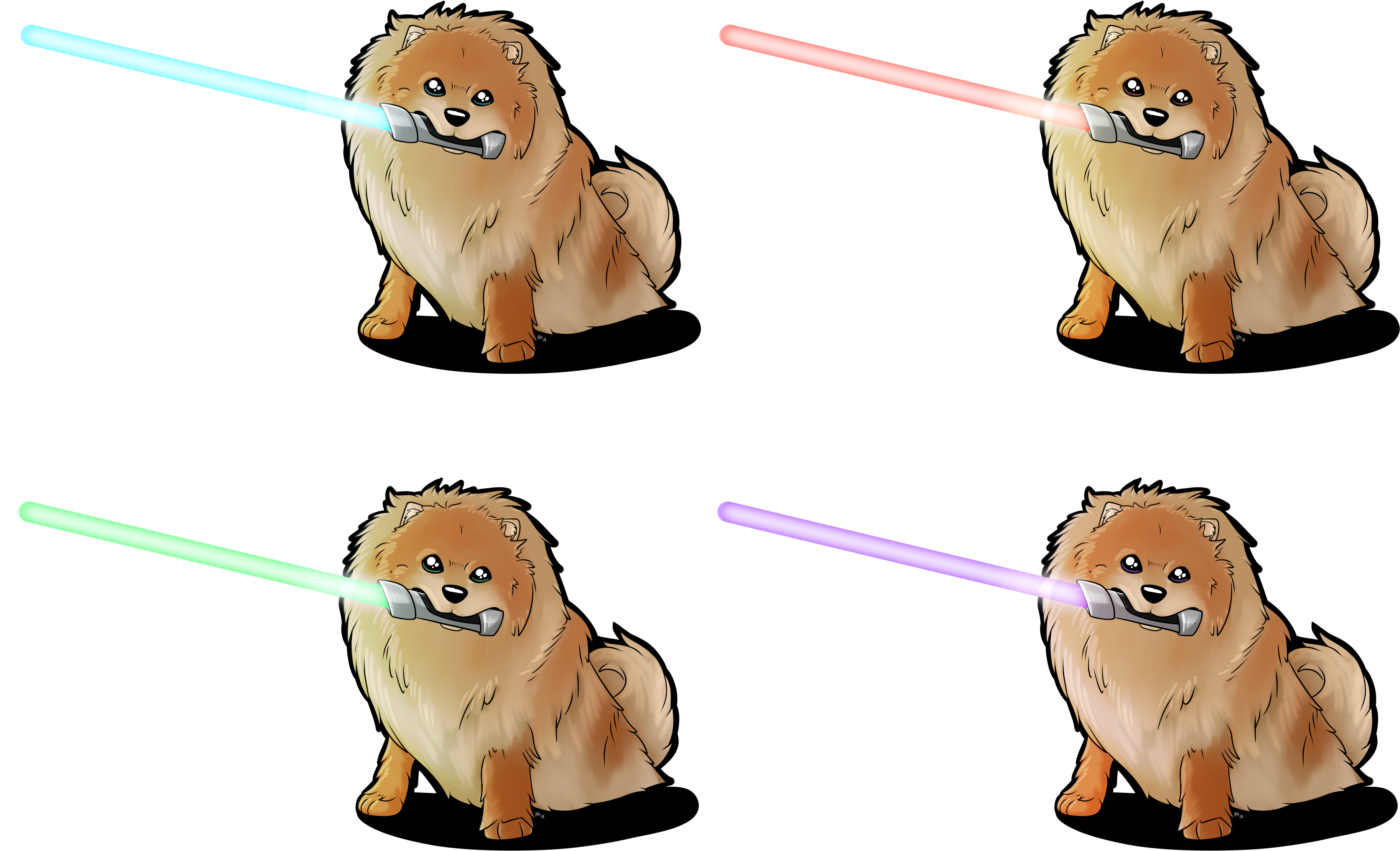 Light Saber Pomeranian Clipart (5373x3268), Png Download