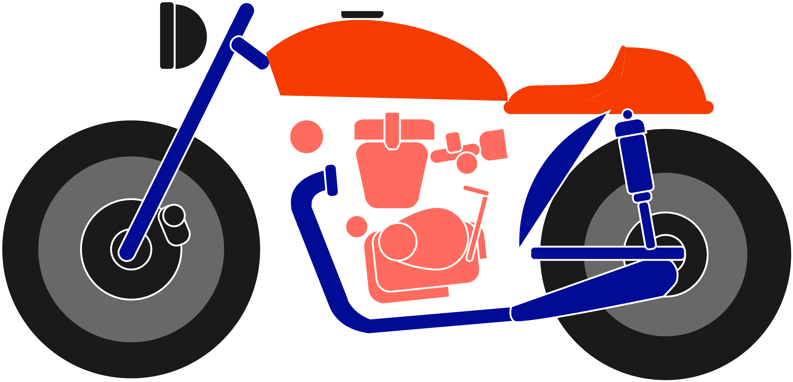 Colorido Transporte Hayley Motocicleta Png E Imagem - Motorcycle Clipart (4167x4167), Png Download