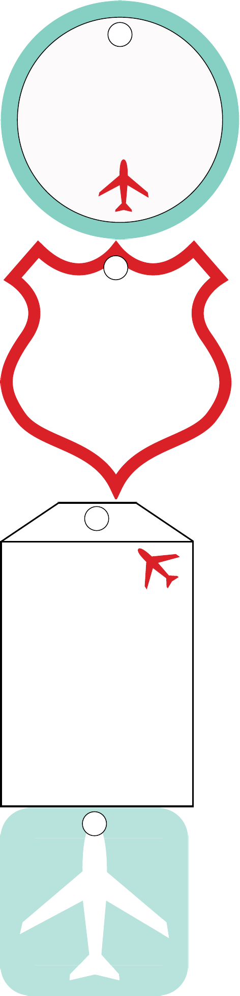 Printable Luggage Tags Clipart (472x1959), Png Download