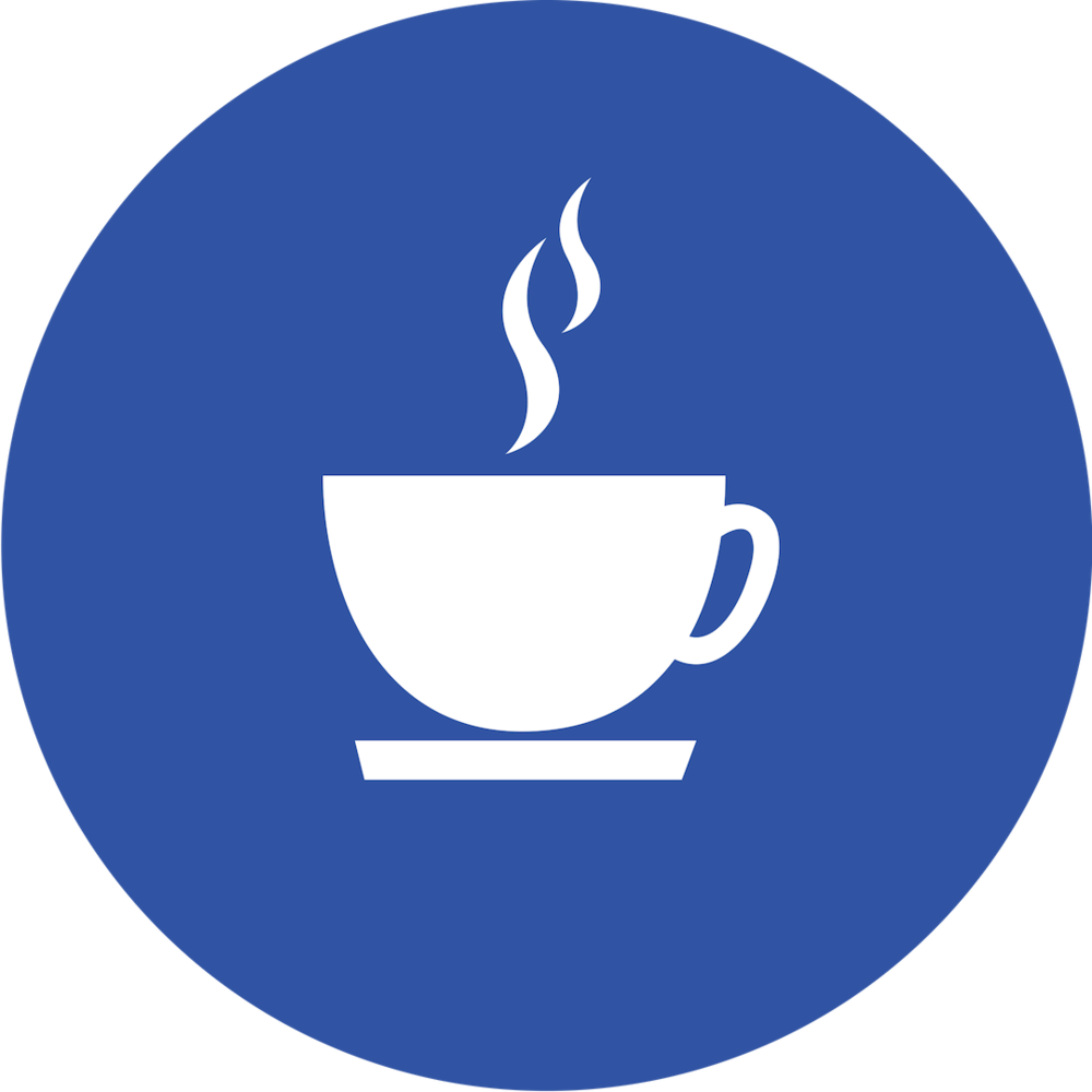 Kaffebar Icon - Notice Board Blue Background Icon Clipart (1000x1000), Png Download