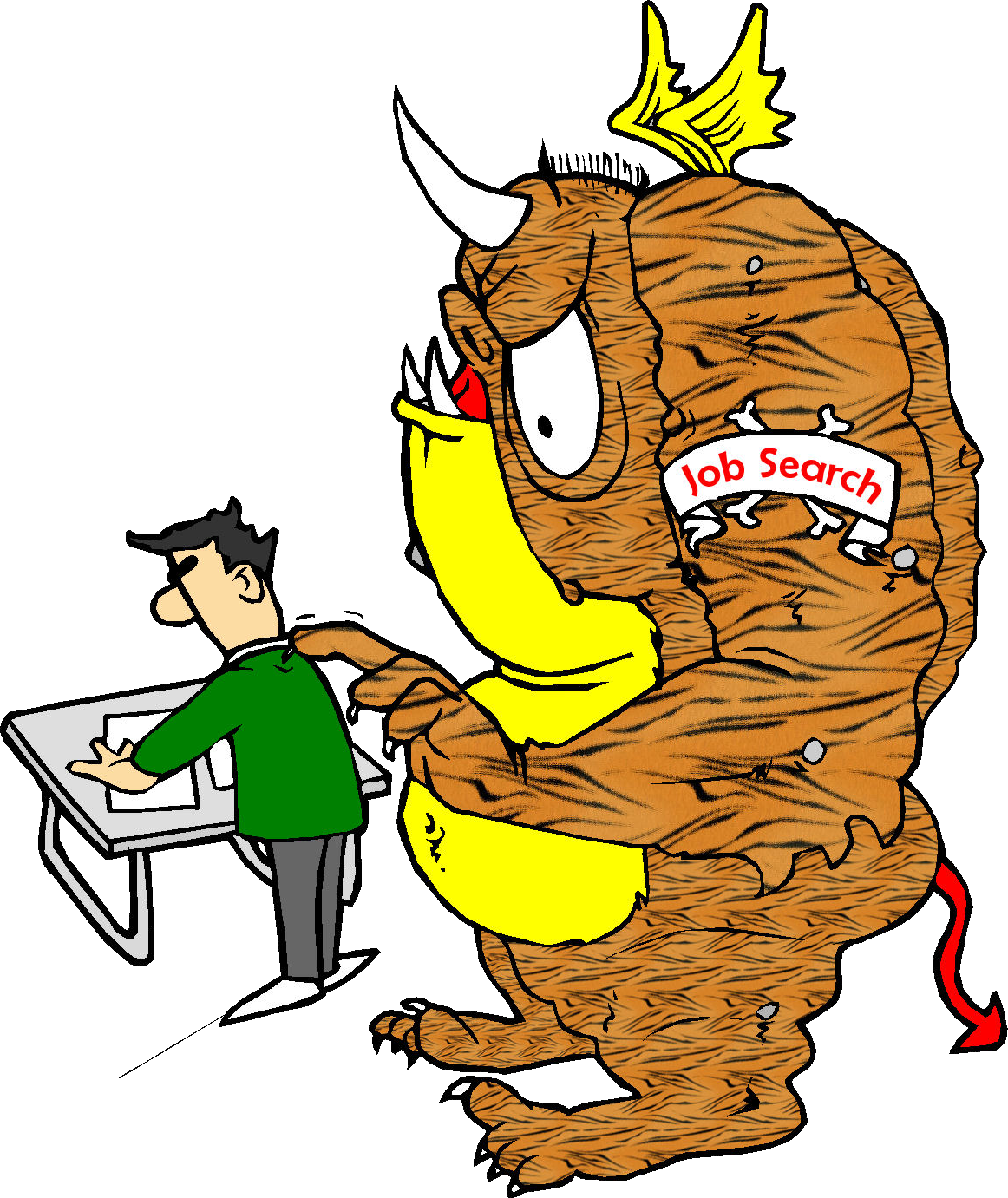 Job Monster - “ - Cartoon Clipart (1162x1381), Png Download