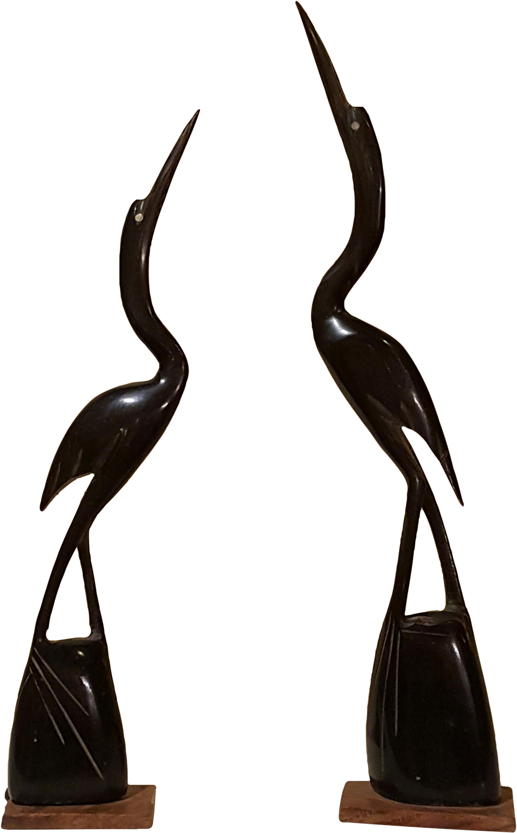 Carved Water Buffalo Horn Heron Chairish - Ciconiiformes Clipart (1933x3113), Png Download