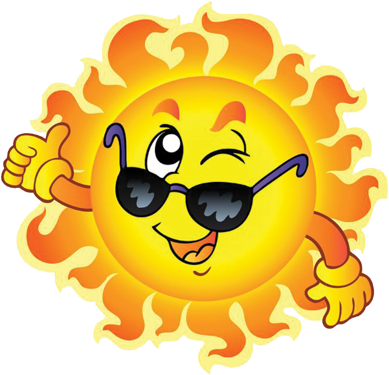 Sun Transp - Cartoon Sun With Sunglasses Clipart (775x769), Png Download