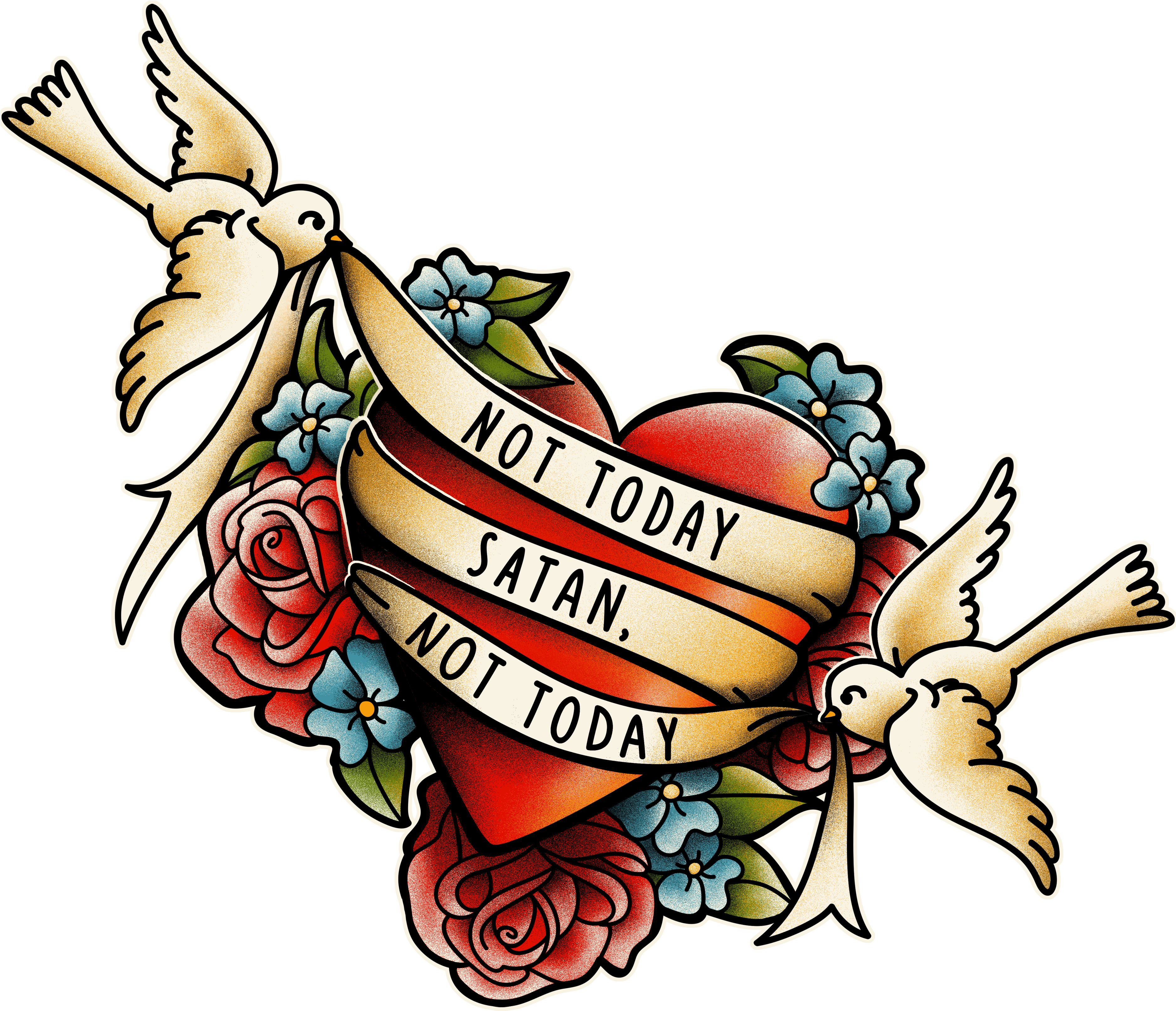 Get It On A Tee For $10 Or 50% Off On Everything Else - Not Today Satan Tattoo Clipart (4200x4800), Png Download