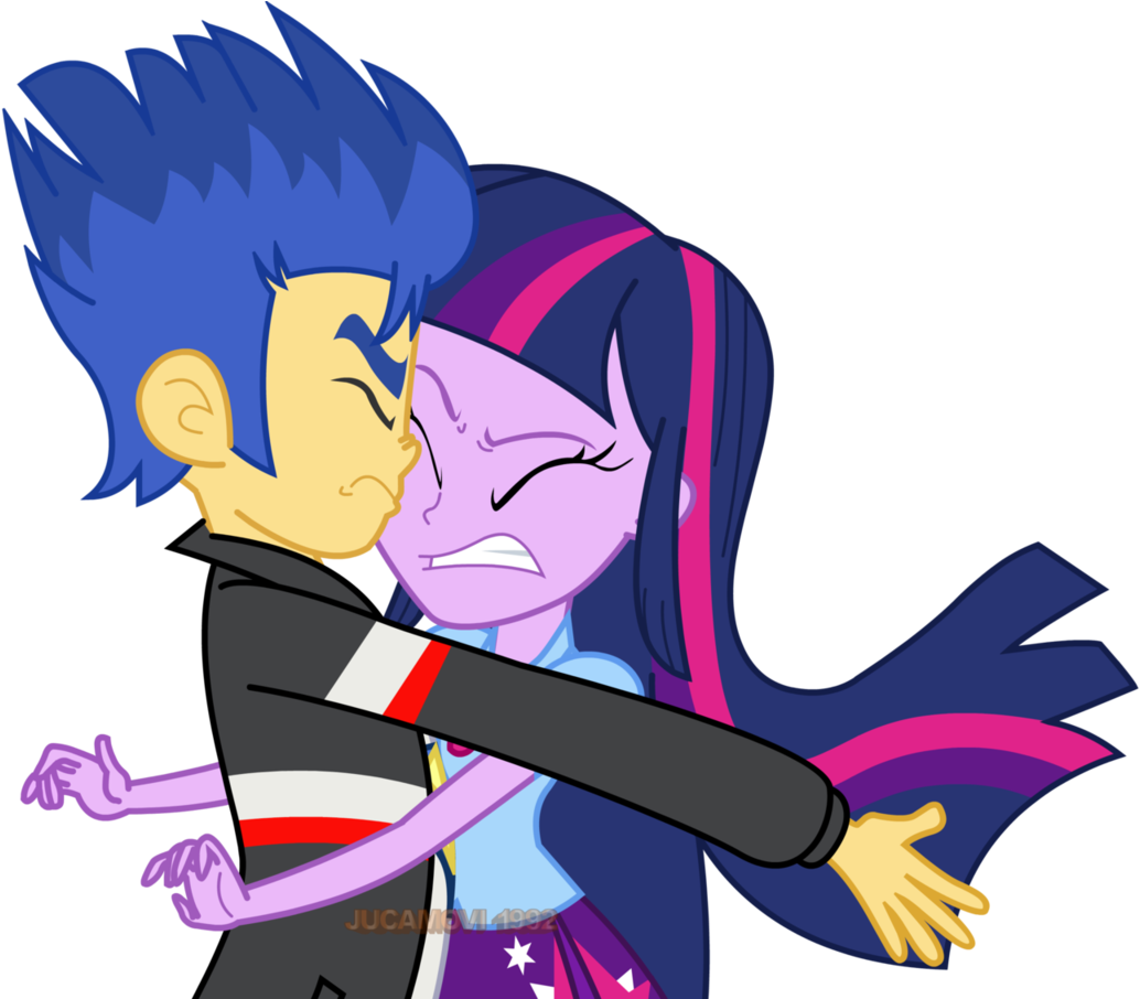 The Flash Clipart Anime Style - Twilight And Flash Kiss - Png Download (1280x905), Png Download