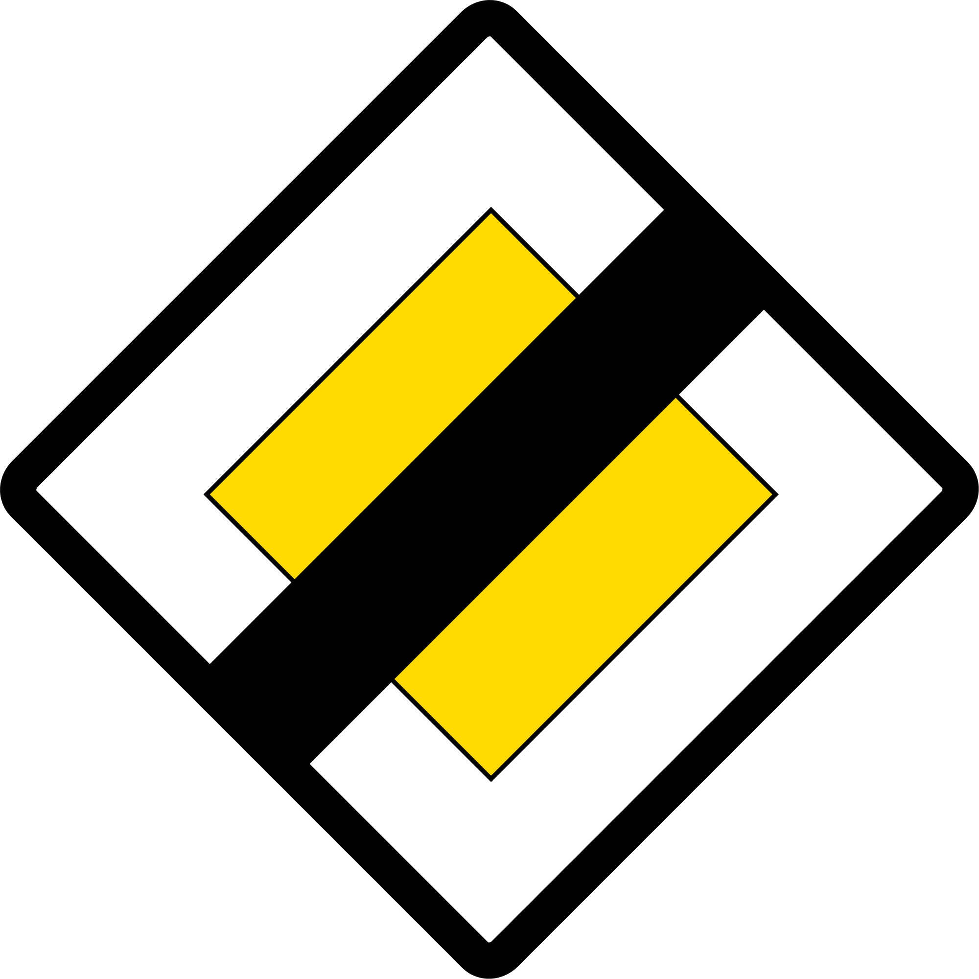 Open - End Of Road With Give Way Clipart (2000x2000), Png Download