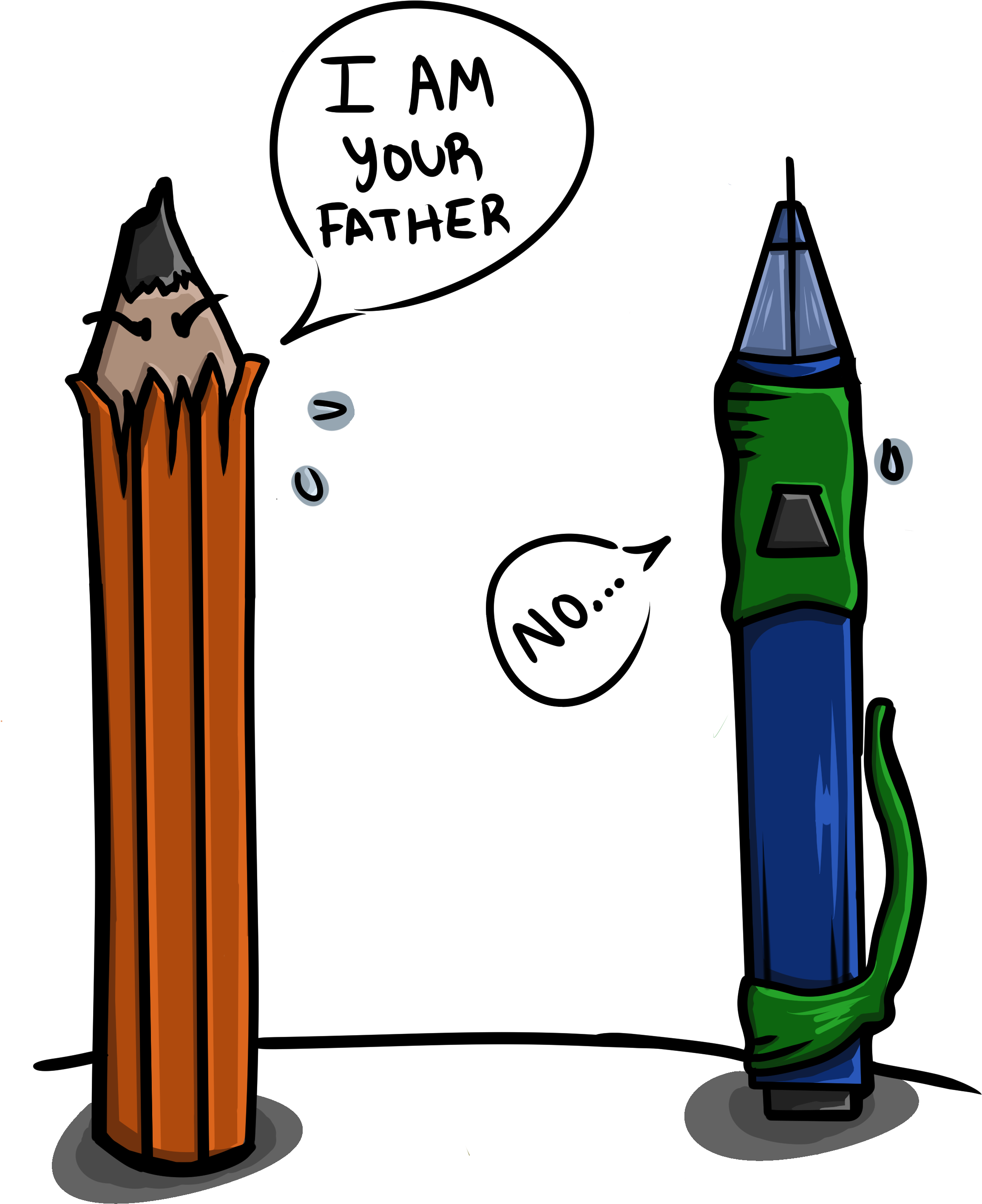 Two Pencil Generations - Illustration Clipart (2500x3000), Png Download