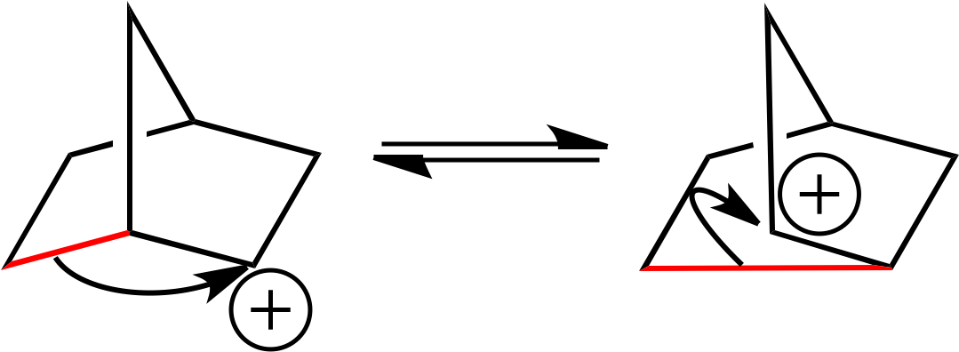 Norbornyl Cation Classical Rapid Equilibrium - 2-norbornyl Cation Clipart (1120x438), Png Download
