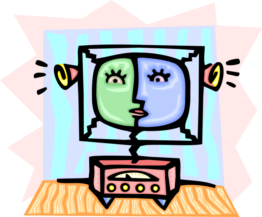 Vector Illustration Of Futuristic Television Or Tv Clipart (845x700), Png Download