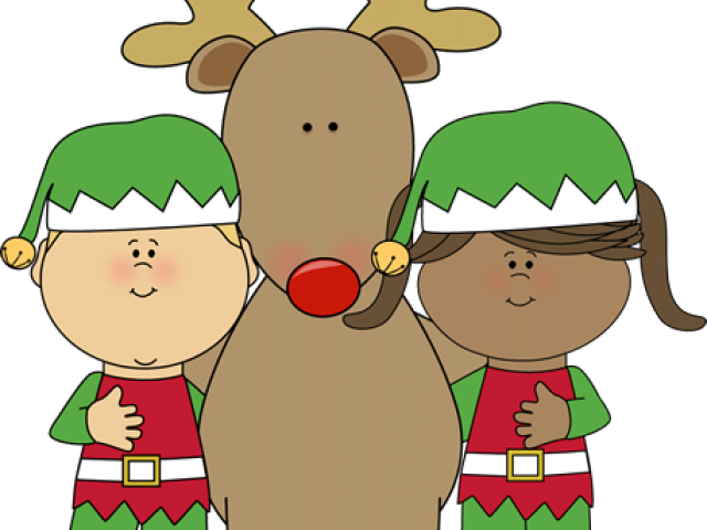 Christmas Clipart Reindeer - Elves And Reindeer Clipart - Png Download (640x480), Png Download