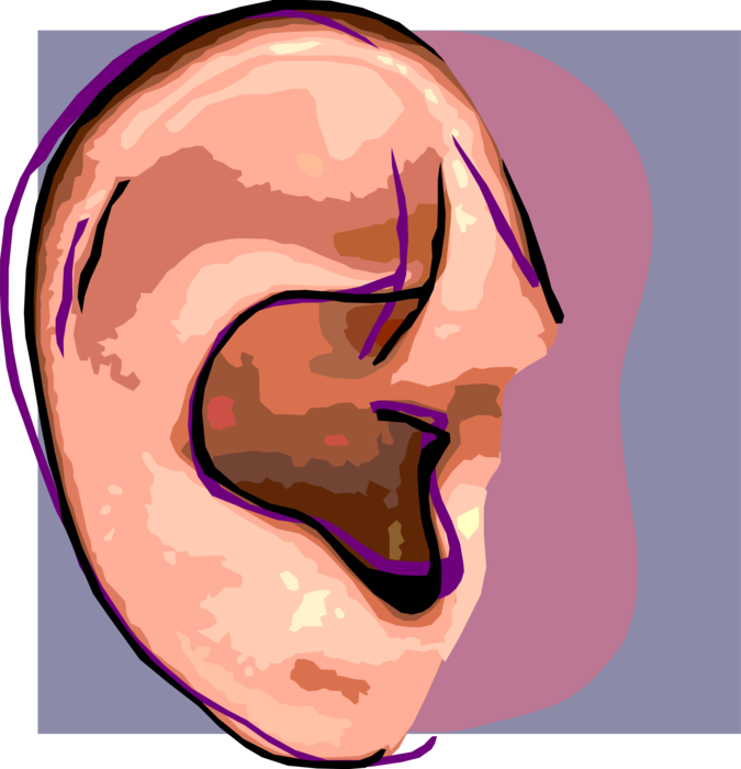 Vector Illustration Of Human Ear For Hearing Clipart (675x700), Png Download