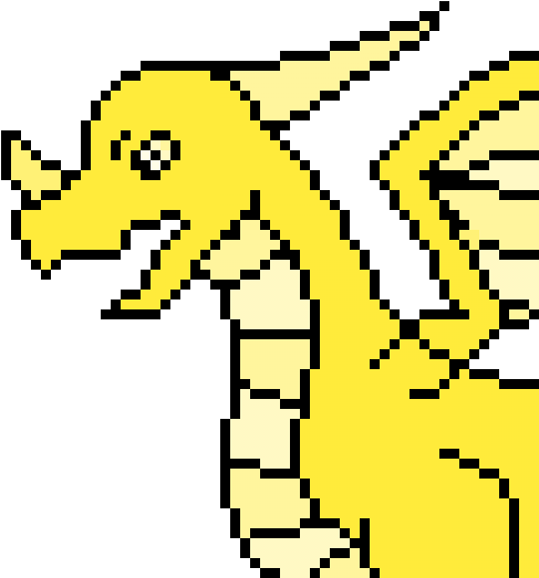 Yellow Dragon - Pixel Art Clipart (576x576), Png Download