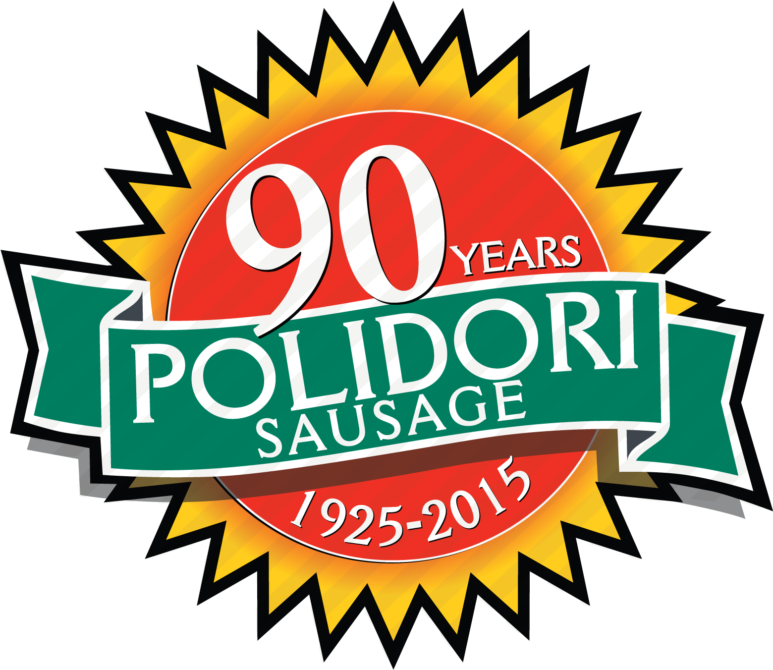 Polidori Sausage Logo 90 Years Graphic Final - ทุเรียน การ์ตูน น่า รัก ๆ Clipart (1748x1624), Png Download