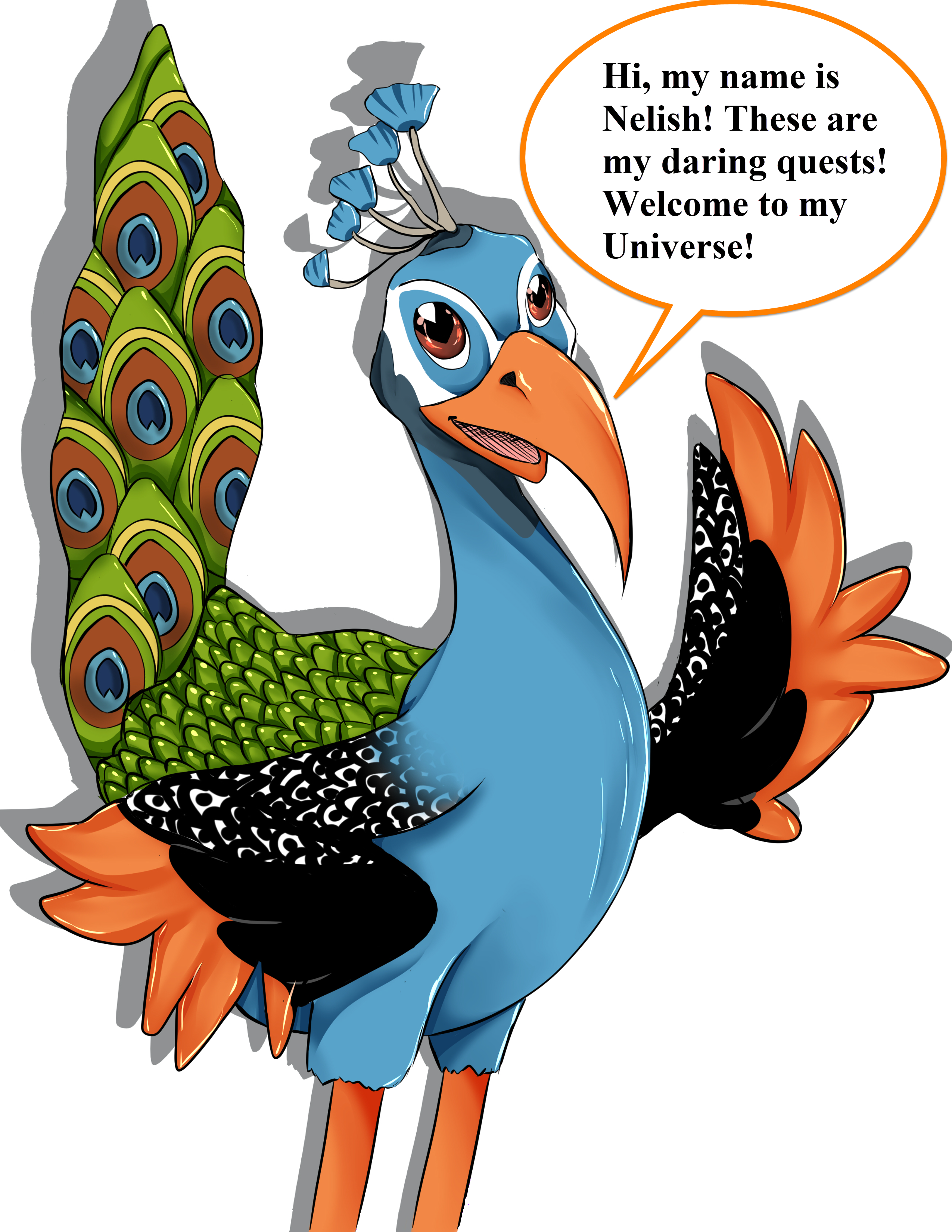 About Nelish The Peacock - Cartoon Clipart (2550x3300), Png Download