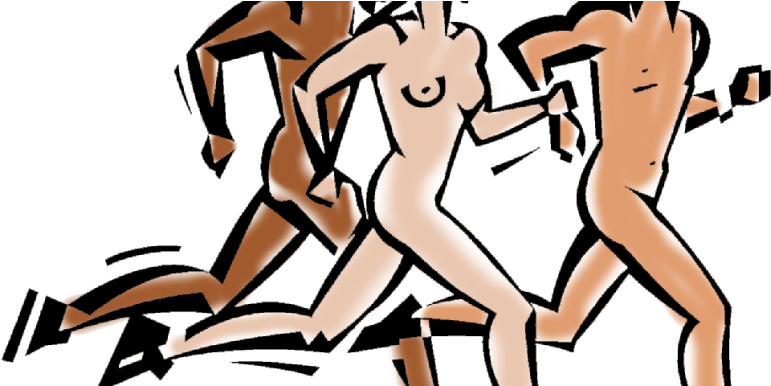 Nude Runners Art Rc Clipart (840x385), Png Download
